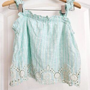 Justice Striped Crop Top w/ Eyelet